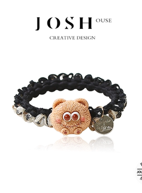 个性可爱小怪兽编织头绳甜美耐用网红扎发高弹力橡皮筋发圈韩版