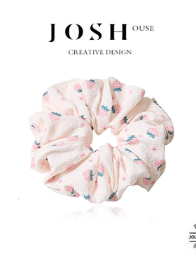 ins小清新草莓肠圈甜美少女心扎发耐用高马尾皮筋个性百搭发饰