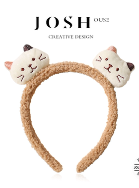 卡通猫咪发箍少女毛绒可爱洗脸压发头箍ins网红个性甜美百搭发饰