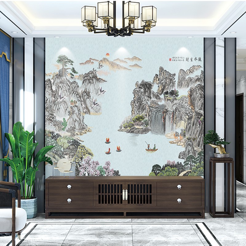 现代中式山水 流水生财