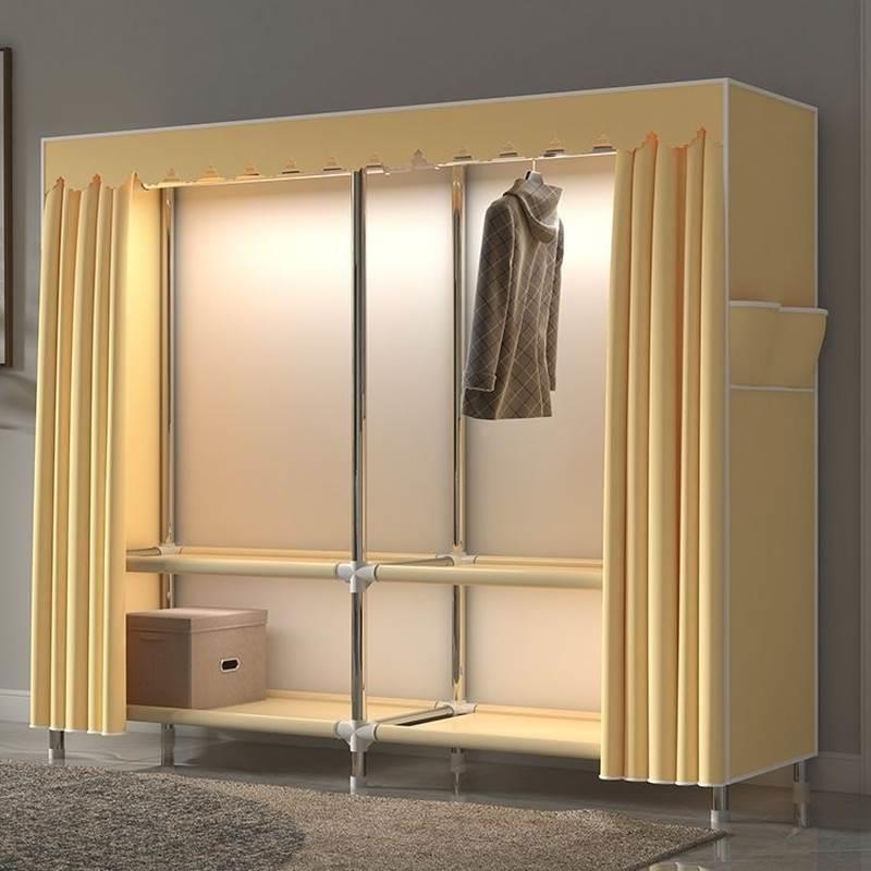 简易组装衣柜出租房家用结实耐用加厚卧室加粗加固简约双层收纳