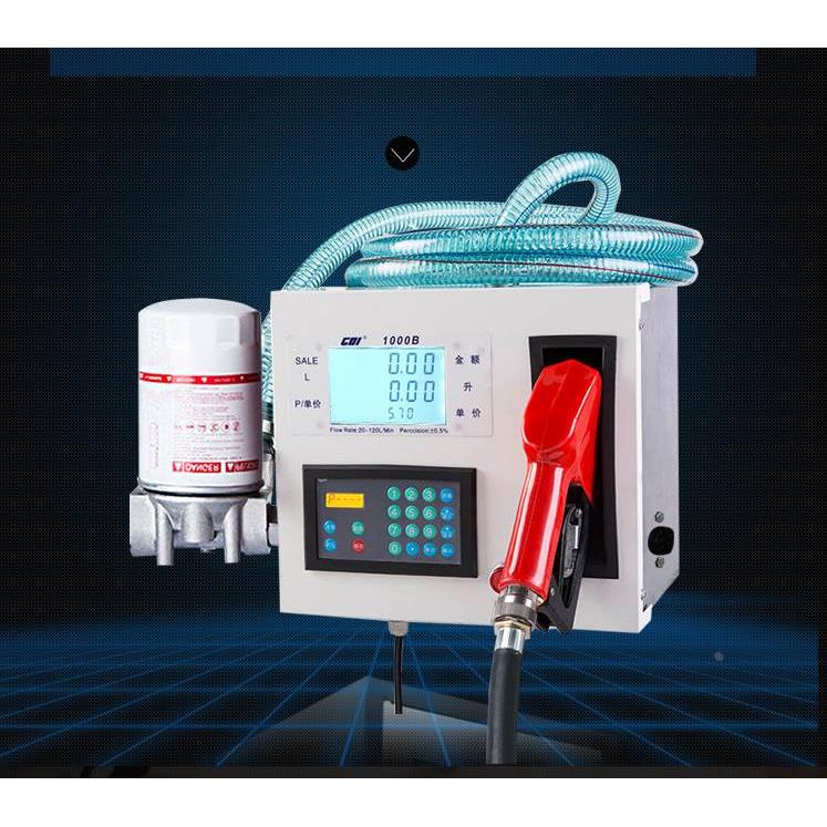 车载12V24V220V加油机仰式柴油自封全自动计量计价定量小型加油枪