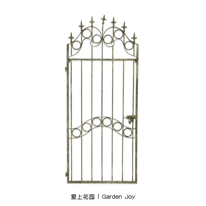爱上花园丨花园杂货 铁艺花架爬藤做旧工艺栅栏 墨绿长矛花架铁门