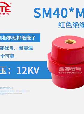 SM40*M8铜芯绝缘子 配电箱低压红色绝缘座 高品质纺锤体支柱KT061