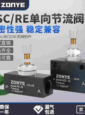 流量控制阀ASC100-06单向节流阀200-8/10/15调速阀RE-01/02/03/04