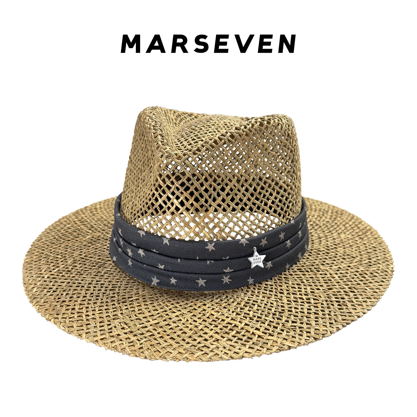 MARSEVEN 野餐系列牛仔星星草帽镂空透气甜酷遮阳帽