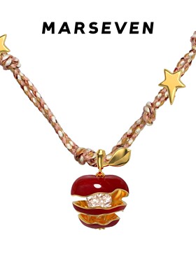 MARSEVEN 闪光派对系列苹果铃铛项链原创设计轻奢气质高级感新品