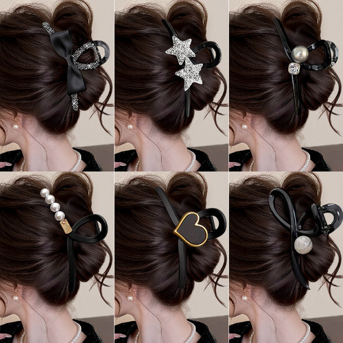 黑色抓夹大号高级感网红鲨鱼夹子