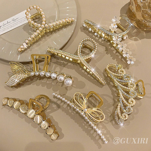 韩国网红金属抓夹女大号简约发卡