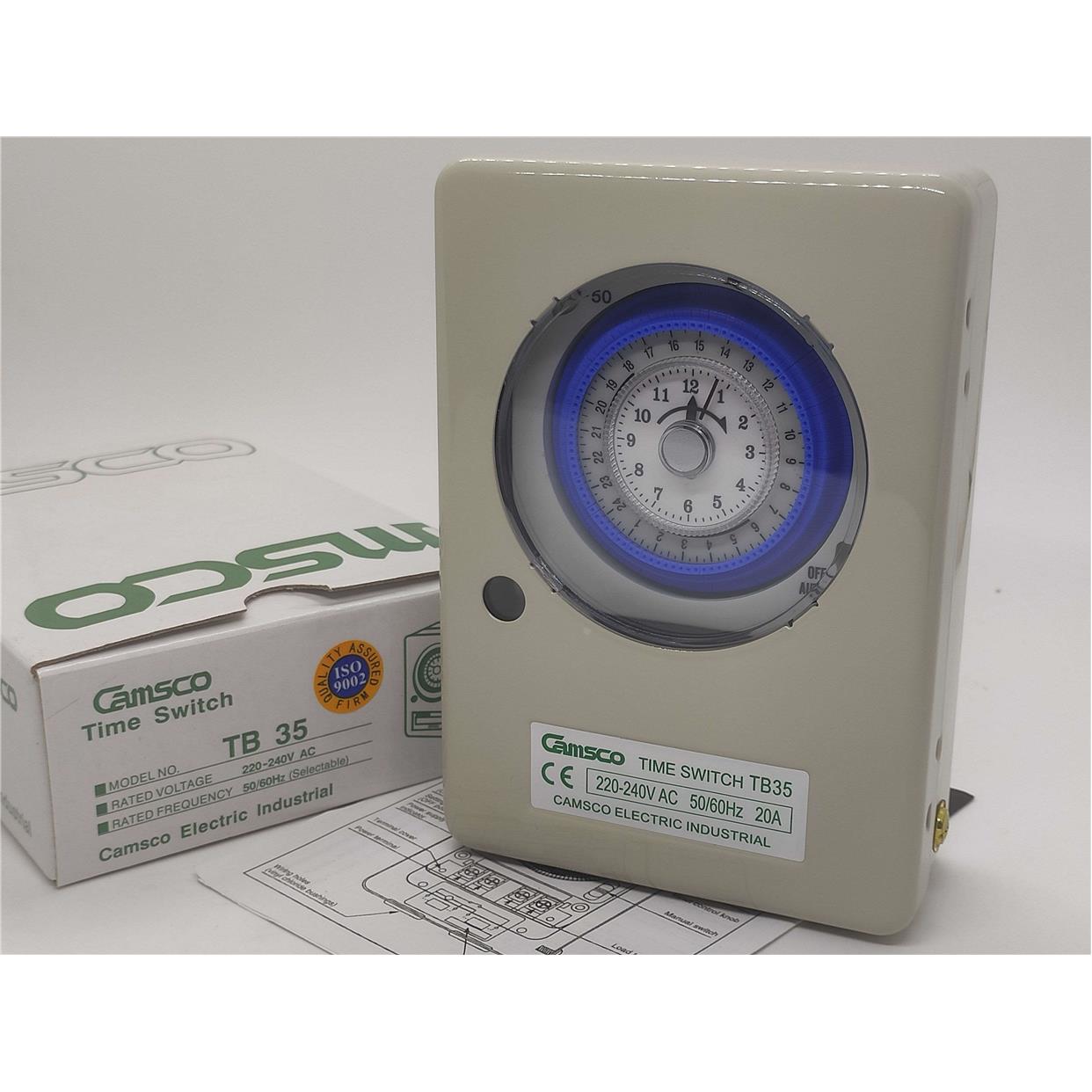 原装Camsco台湾三实TB35机械指针定时开关TB-35时控定时器带铁壳
