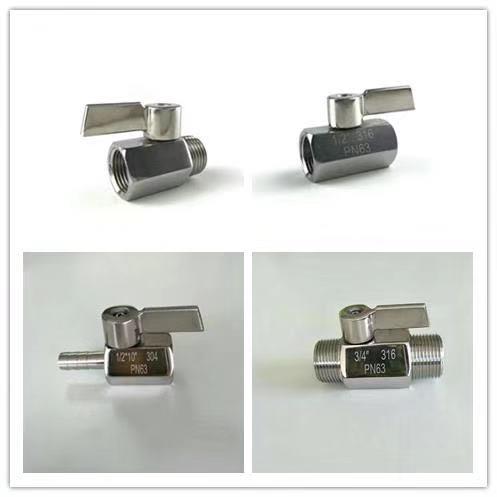 304不锈钢迷你球阀双内丝双外丝内外丝小球阀不锈钢手柄3分4分6分