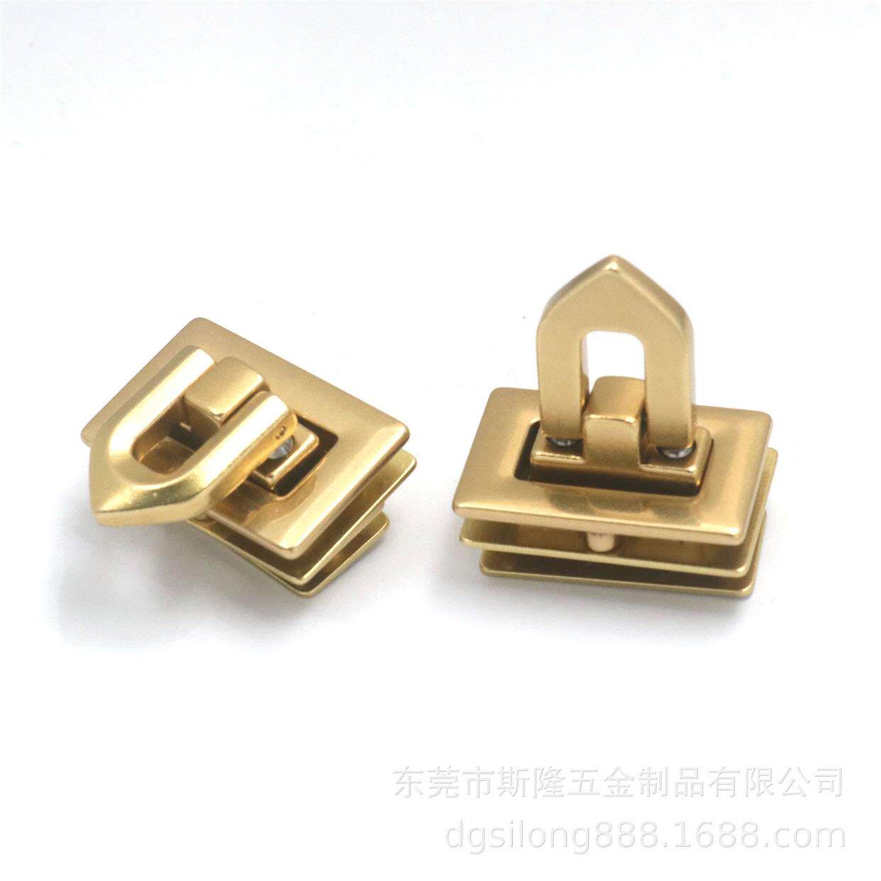 黄铜方形翻盖牛鼻锁扣包掰锁包锁扣纯铜拧锁包插锁包手带五金箱包