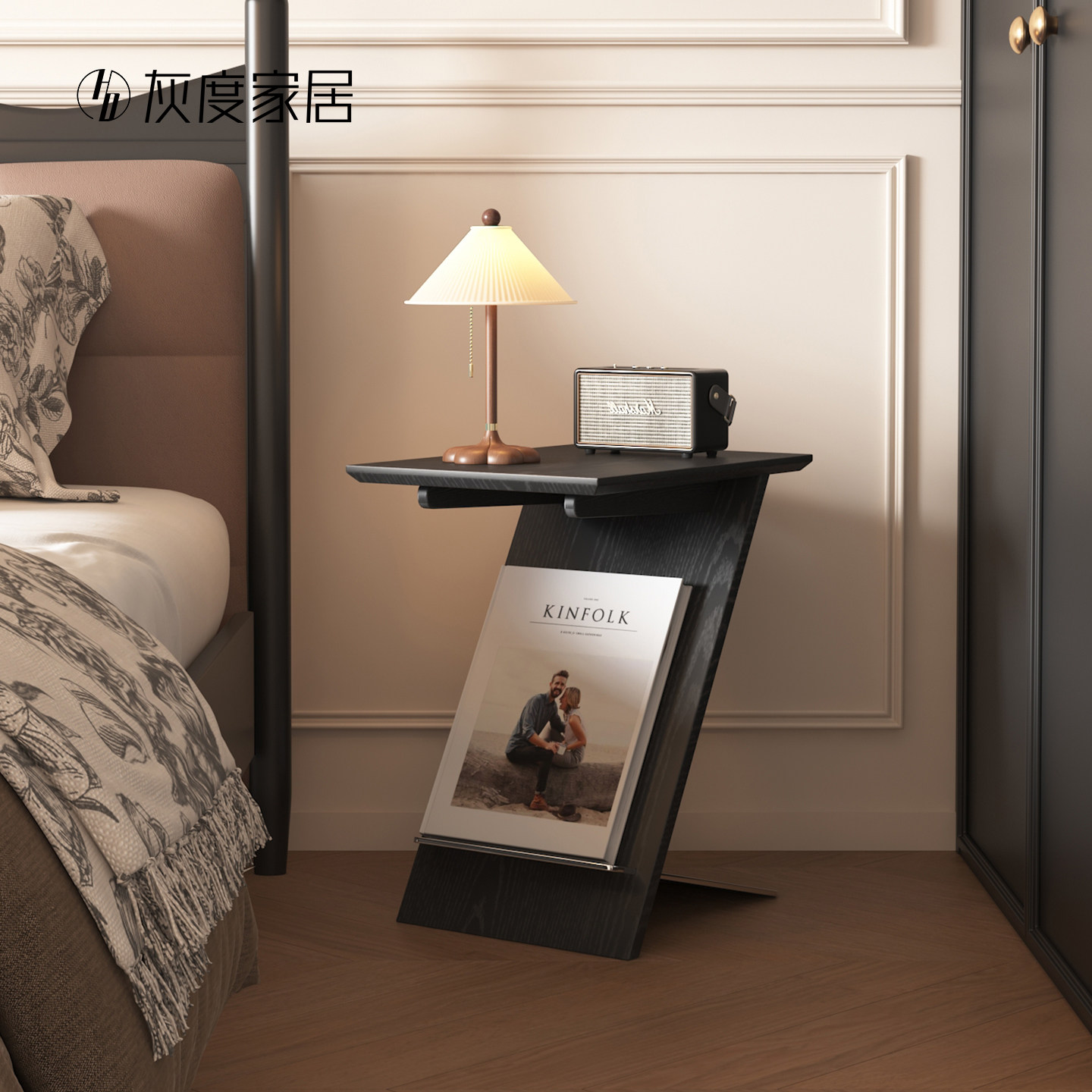 灰度|实木床头柜简约现代卧室小型床边几桌替代品极窄轻奢高级感,住宅家具,床头柜,淘宝优惠券,粉丝福利购,淘宝优惠卷