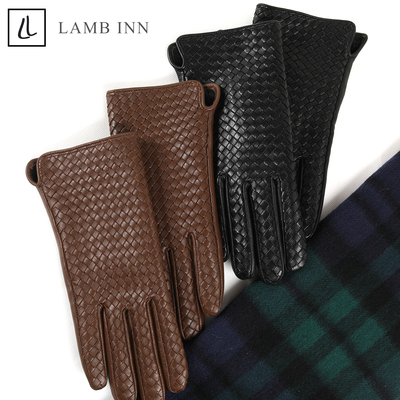 高端大牌感编织复古山羊皮手套女保暖加绒骑行开车2025年秋冬新款