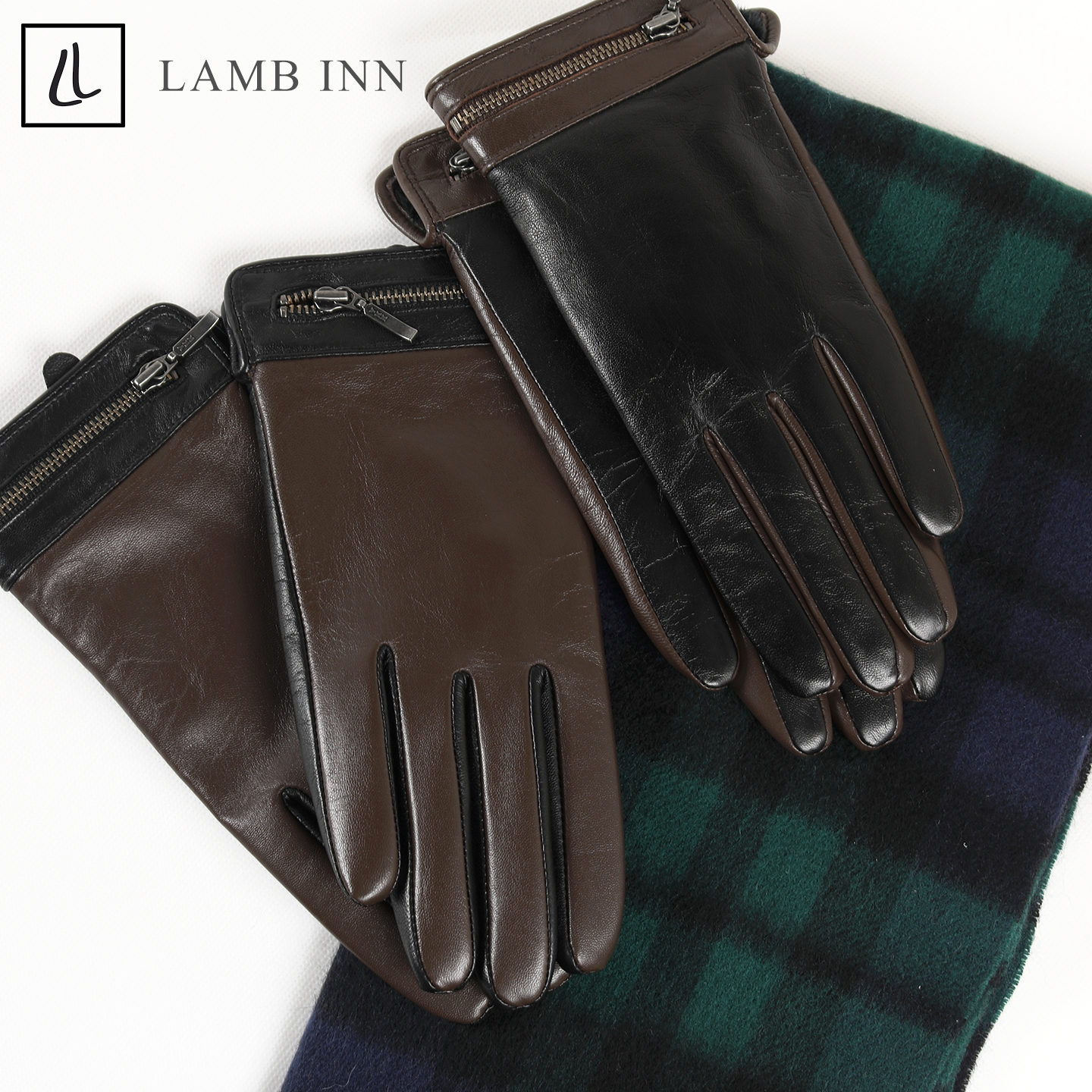 山羊皮拼接男士防风加绒保暖开车