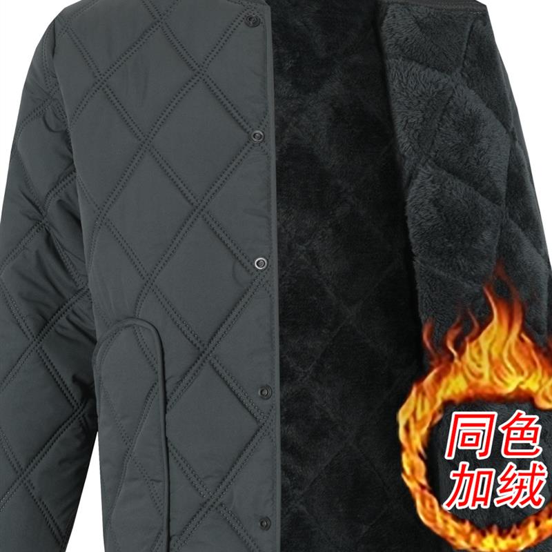 2025新款中老年男士棉衣加绒加厚冬季棉服外套爸爸装棉袄爷爷内胆