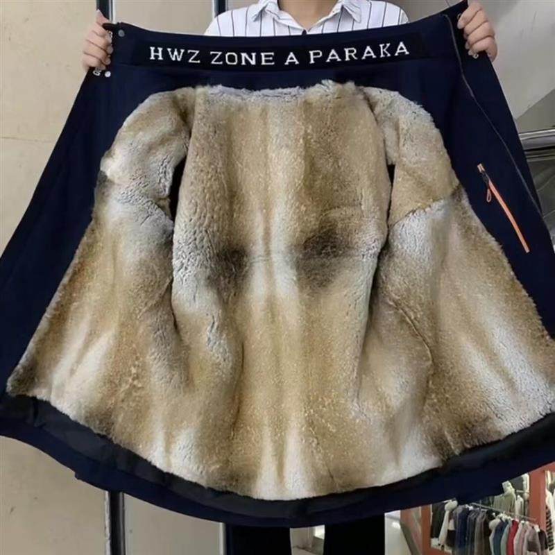 派克服男款冬季山貂兔毛可拆卸内胆皮毛一体海宁真毛皮草外套加厚