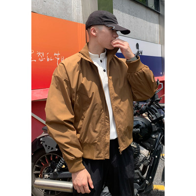 美式bomber飞行员夹克外套男款春秋季cleanfit廓形短款高街棒球服
