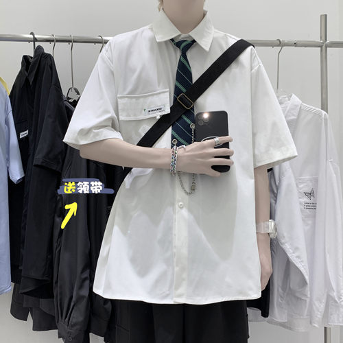 dk制服痞帅港风日系半袖白衬衫