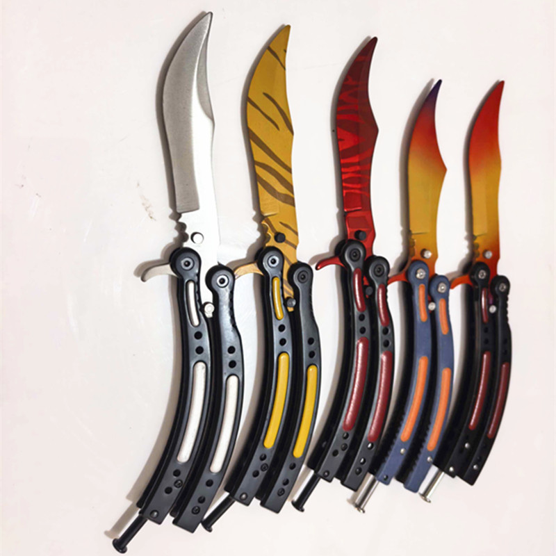 CSGO蝴蝶甩刀无孔蝴蝶练习刀 训练刀 蝴蝶刀练习工具 未开刃