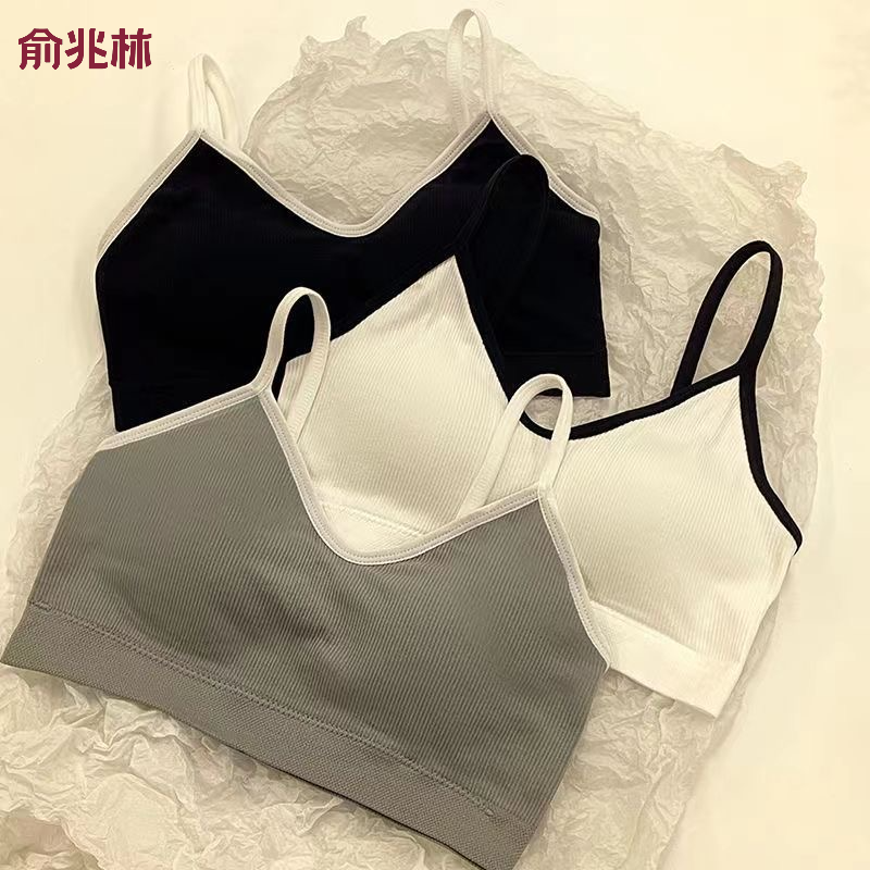 女士无痕内衣女夏天薄款抹胸固定式背心小胸聚拢防走光文胸防