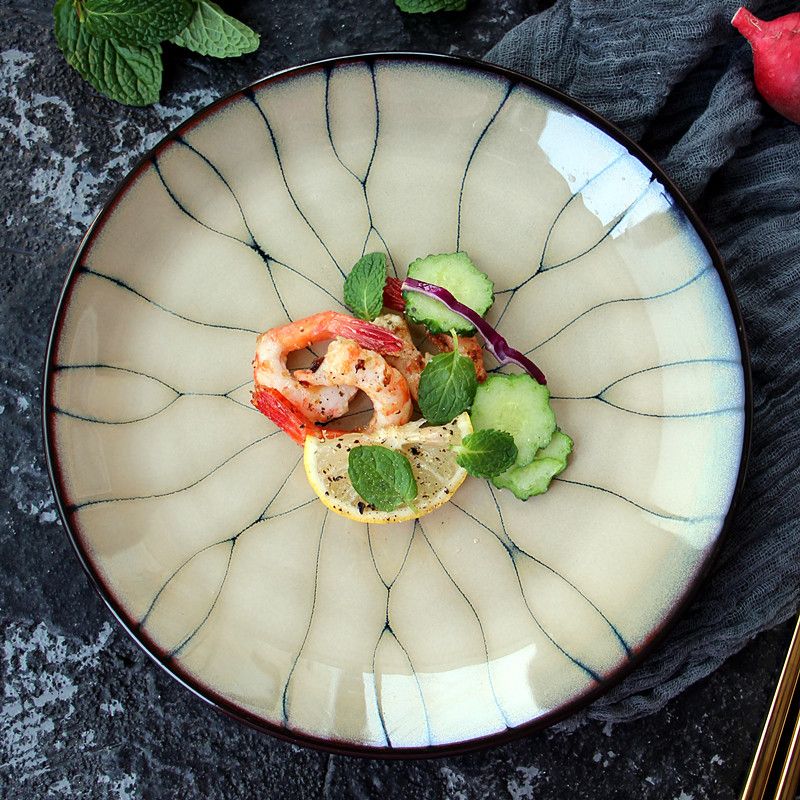 日式和风窑变釉陶瓷寿司盘子日料盘餐盘菜盘点心盘餐厅