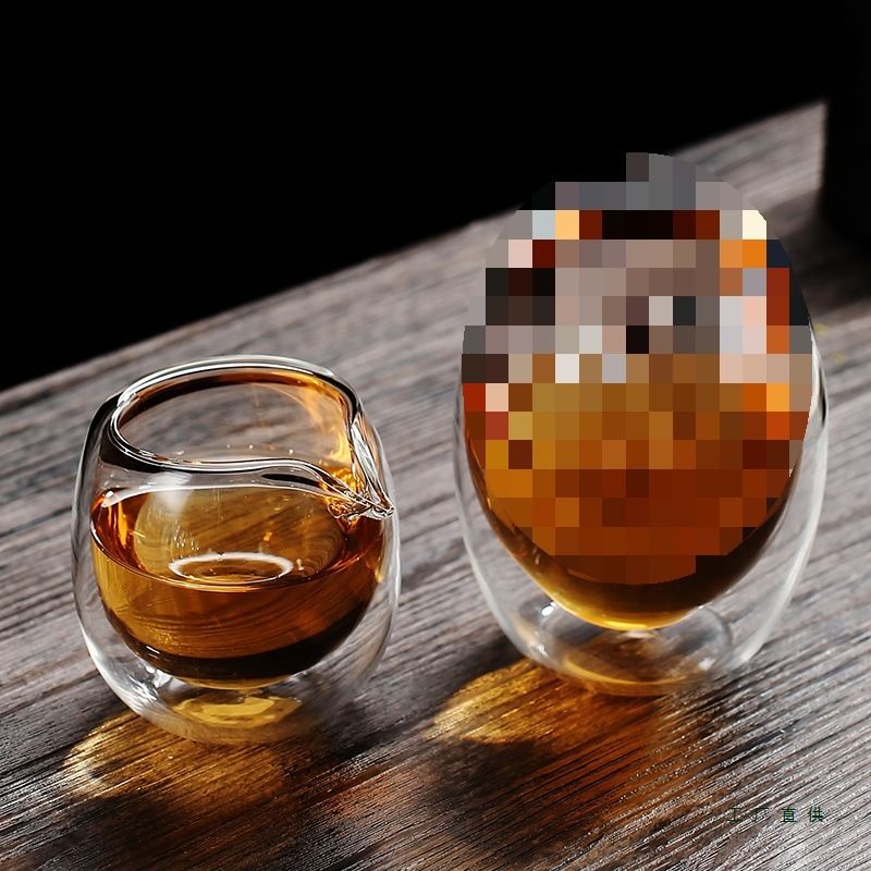 双层透明玻璃公道杯大小号隔热公杯功夫茶具过滤茶漏滤网分茶器