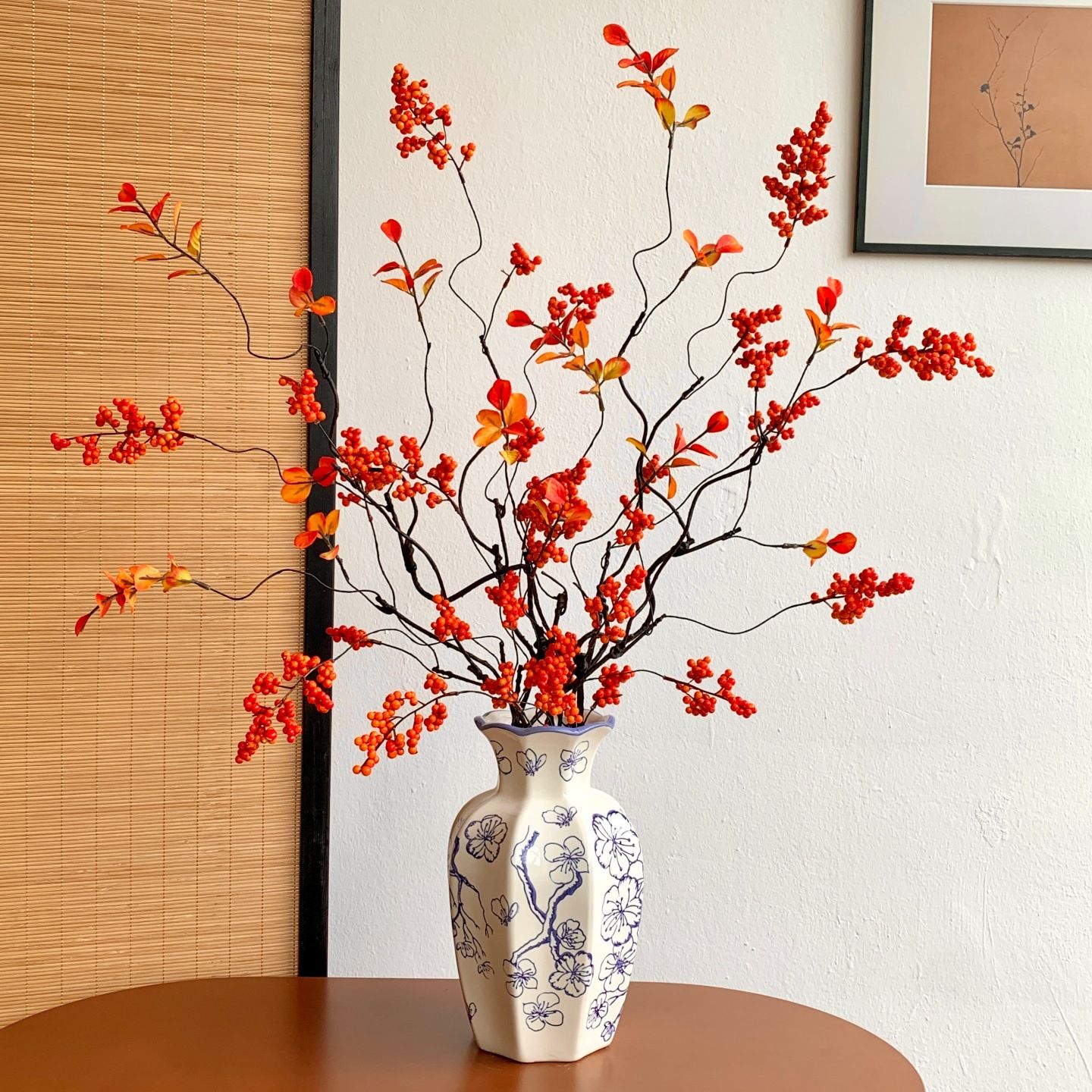 ?年宵花发财果红果花假花摆设客厅搬家新居礼物结婚装饰品摆