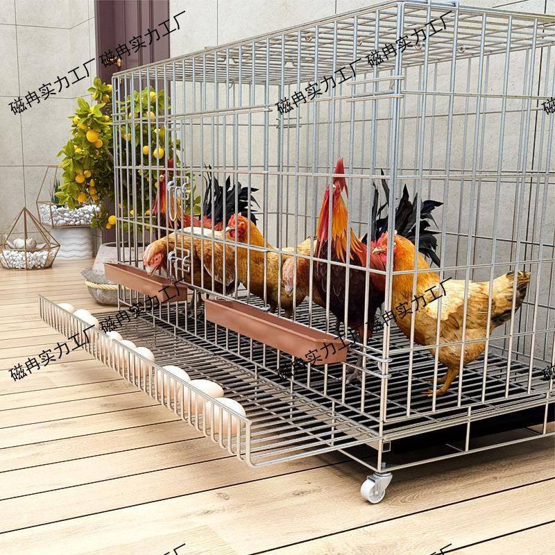 鸡笼子家用养鸡笼大号大号自动清粪折叠养殖笼鸡舍铁丝网鸭鹅笼