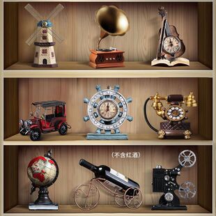复古客厅装饰品摆件房间办公室摆设家居酒柜工艺品创意桌面小