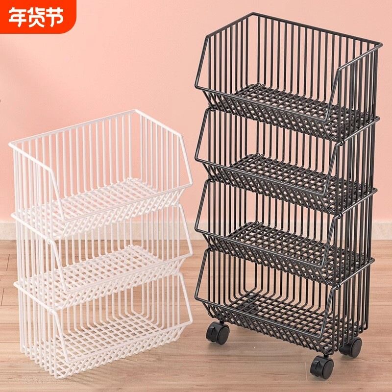厨房置物架台面蔬菜水果筐收纳架子多功能多层果蔬菜篮子加宽卧室
