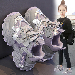 儿童皮面运动鞋 新款 冬鞋 中大童女孩爆款 童鞋 老爹潮鞋 女童2025冬季