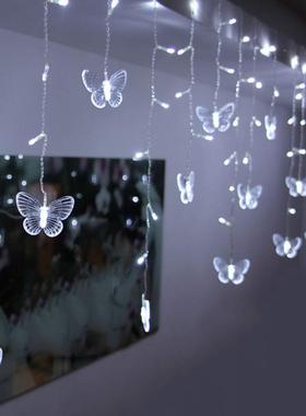 蝴蝶冰窗帘灯圣诞灯童串网红背景物万圣节条卧室节日装饰OOB儿礼
