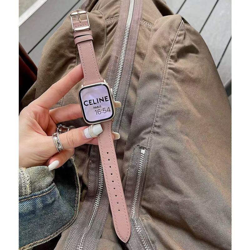 Apple适用手表方扣真皮表带S10苹果手表带iwatch9876皮质秋冬柔软