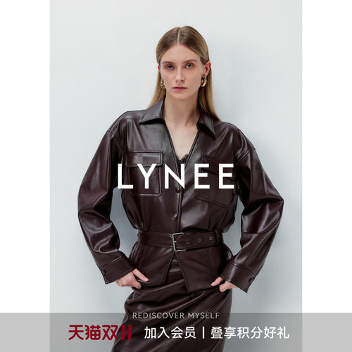 LYNEE明星同款PU皮衣夹克外套