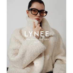 LYNEE【温暖抱抱】小翻领短款A字型泰迪大衣2026冬季粉色毛毛外套