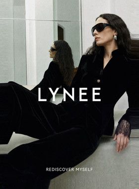 LYNEE黑色丝绒收腰蕾丝女套装