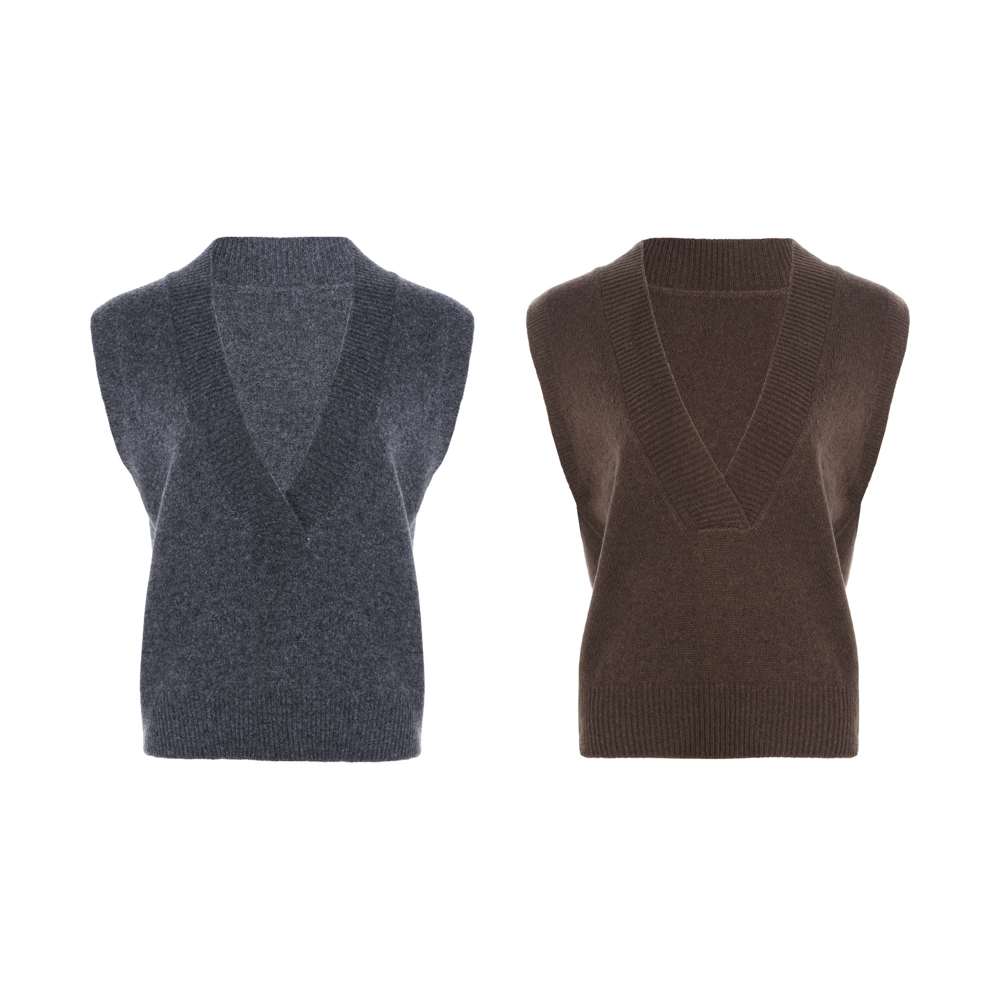 LYNEE【叠境】纯羊毛深V领针织背心 宽松套头内搭毛衣  叠穿神器