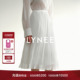 夏季 白色压褶A字半裙 氛围感纱裙时髦通勤中裙 迷迭花园 LYNEE