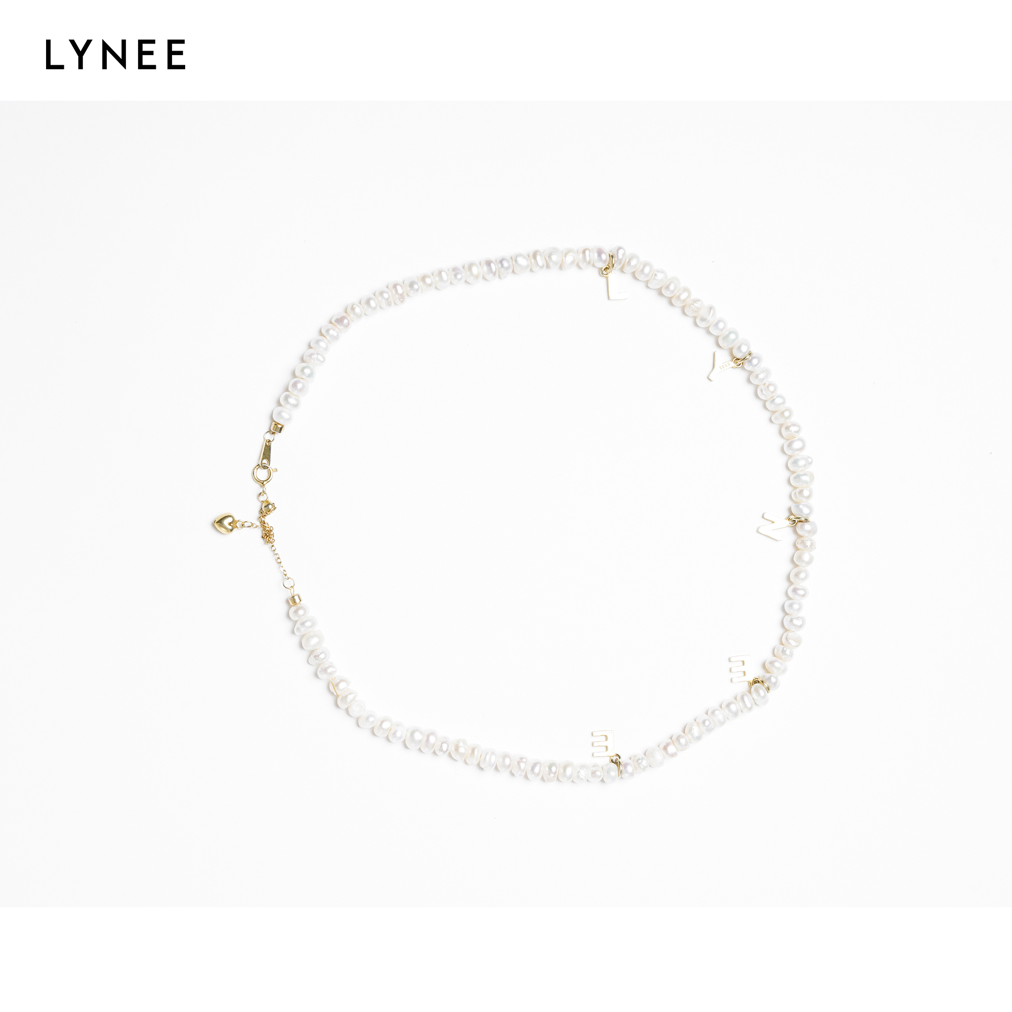 LYNEE 天然淡水珍珠LOGO项链女轻奢小众设计感银镀金首饰