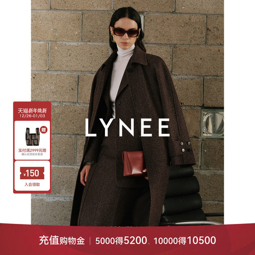 LYNEE【巴塞罗那】桑蚕丝花纱羊毛插肩袖风衣大衣/直筒半裙/西装