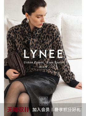 LYNEE复古豹纹秋冬皮草毛衣女