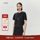 LYNEE 简约纯色圆领套头弹力针织T恤女休闲短袖 上衣百搭