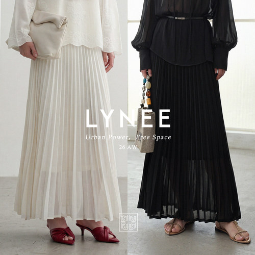LYNEE简约针织A字百褶半身裙