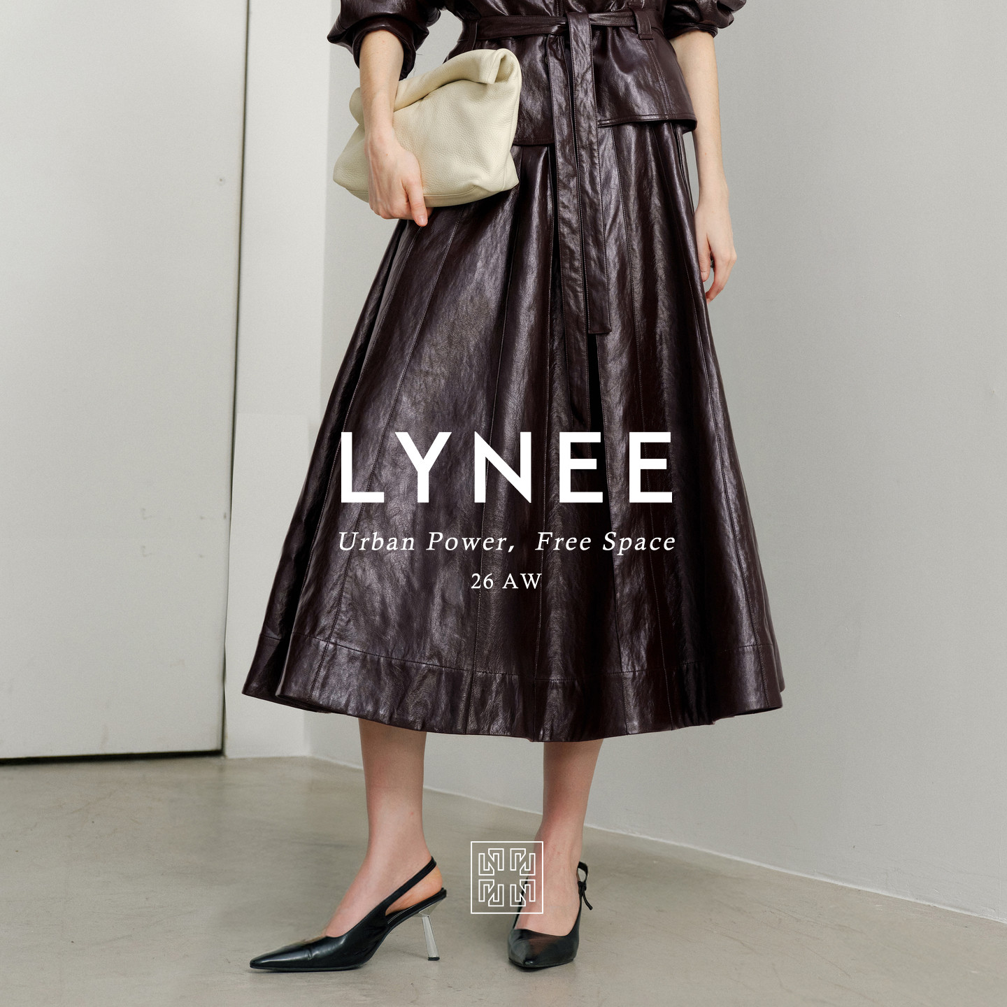 【7/25 周六新品】LYNEE x TORIL 拼接伞摆皮半裙