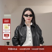 黑标系列 美式 油蜡羊羔皮 LYNEE 翻领夹克外套 老钱真皮皮衣