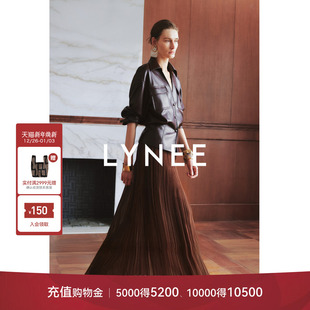 复古优雅大裙摆伞裙 肌理感百褶半身裙秋冬新款 LYNEE 迷迭花园