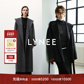 2025冬毛呢外套女中长款 LYNEE 黑标轻量系列 宽松羊毛呢子大衣