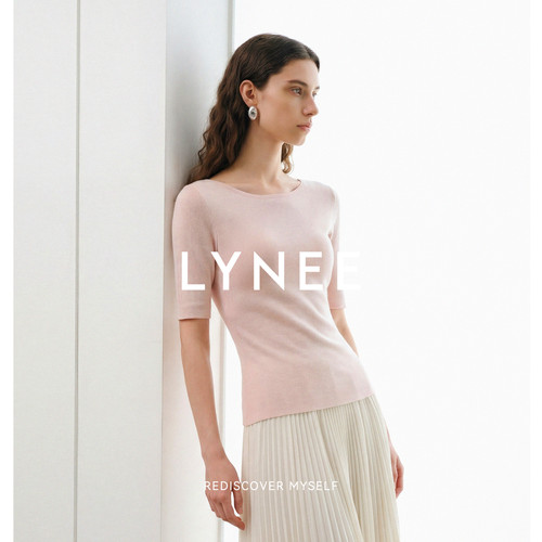 LYNEE【柔光谧语】多色中袖一字领针织衫女夏季修身气质内搭小衫