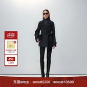 礼赞 真丝羊毛混纺风衣式 大衣 LYNEE 中长款 双排扣直筒外套女冬